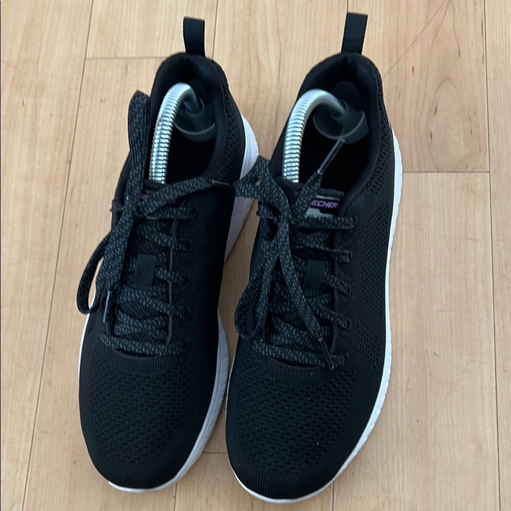 Skechers Black and White Sneakers Modern Knit Design - Picture 2 of 13